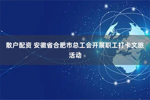 散户配资 安徽省合肥市总工会开展职工打卡文旅活动